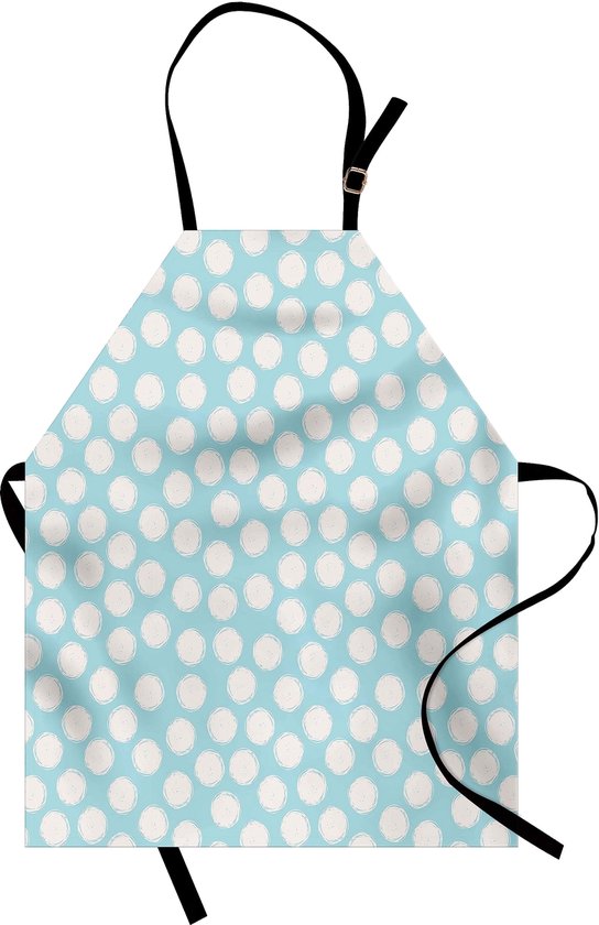 ABAKUHAUS tablier de cuisine enfant avec design de gribouillage sur fond bleu clair, motif artistique pour garçons et bébés; lavable en machine, pas de décoloration, bleu clair et blanc