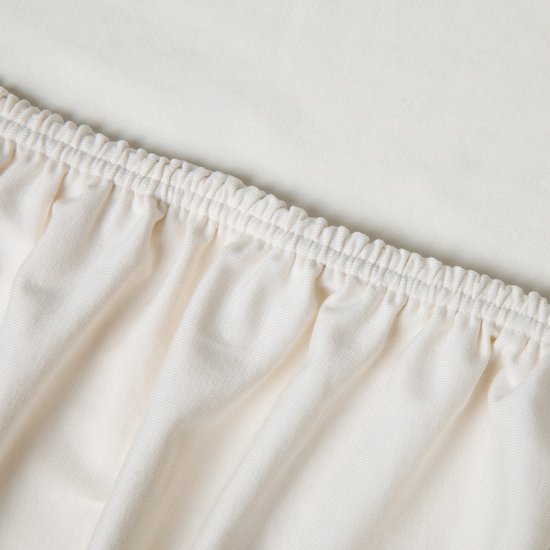 Kayori Saiko Splittopper Hoeslaken Premium Jersey - 200x200-220cm - Épaisseur matelas 12 cm - Katoen Biologique - Offwhite