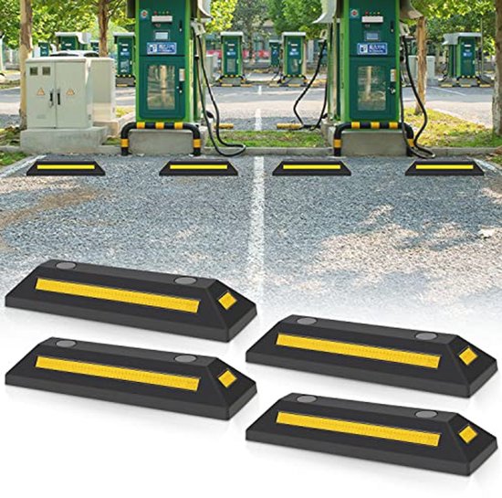 Ikodm Parkeerblokkering, rubber, wielstopper, parkeerbegrenzer