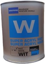 Welters verf muurverf latex super acryl mat wit 1 liter