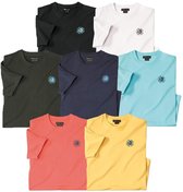 ATLAS FOR MEN - Set van 7 effen T-shirts Palm Coast - Heren - Verkrijgbaar in grote maten - XL