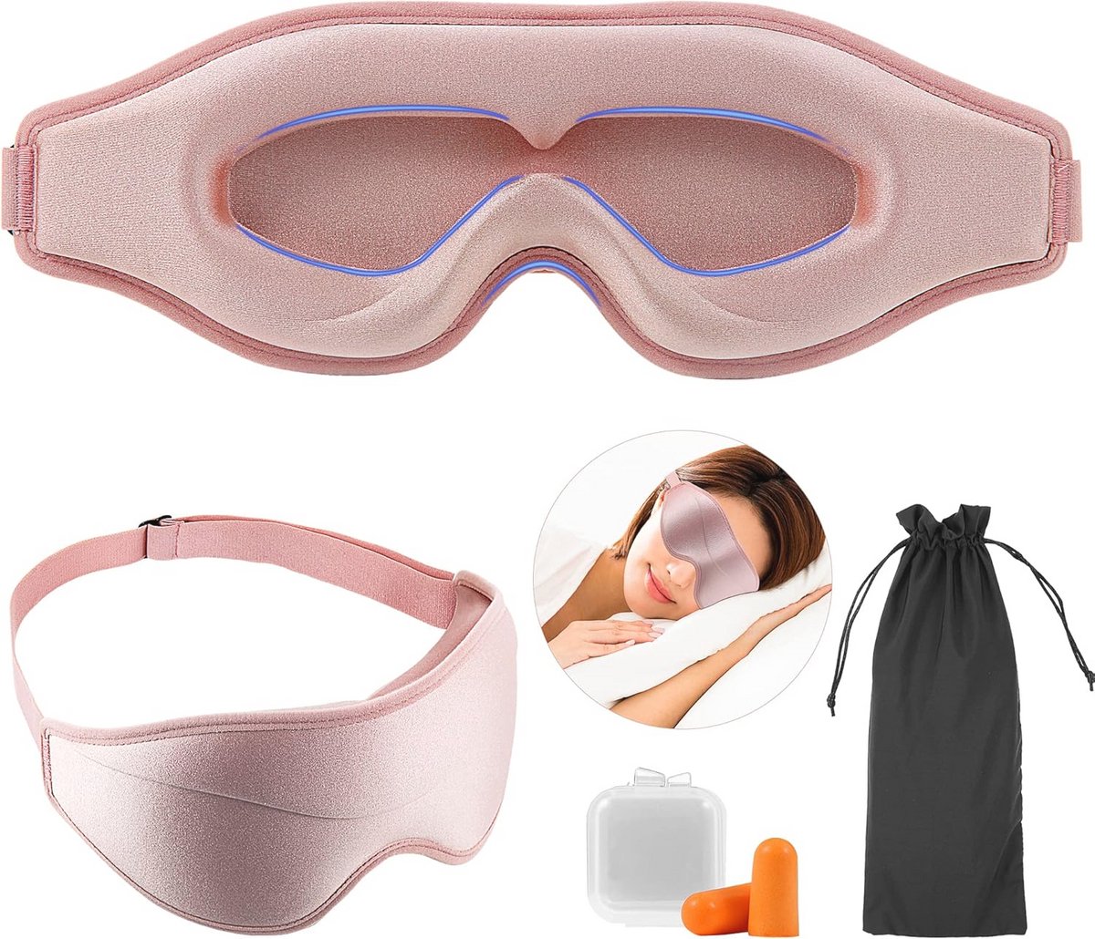 Ergonomisch 3D Slaapmasker - Zacht Oogmasker voor Volledige Duisternis en Comfort