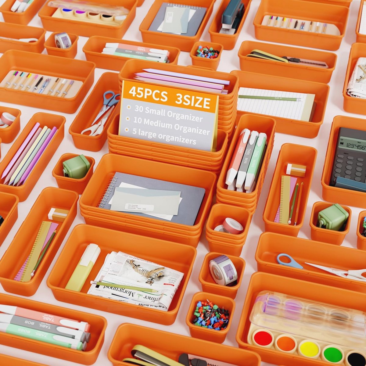 Lade-organizer 45 stuks - Oranje