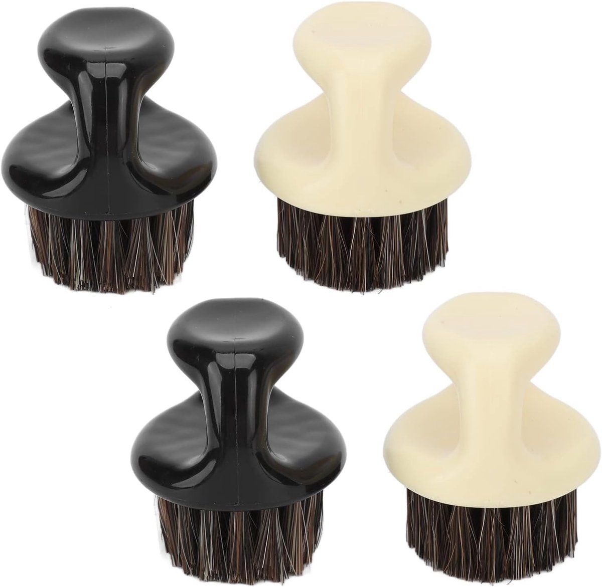 4pcs Knuckle Brush - Mustache en Baard Borstel - Zachte Haren - Stylen voor Mannen