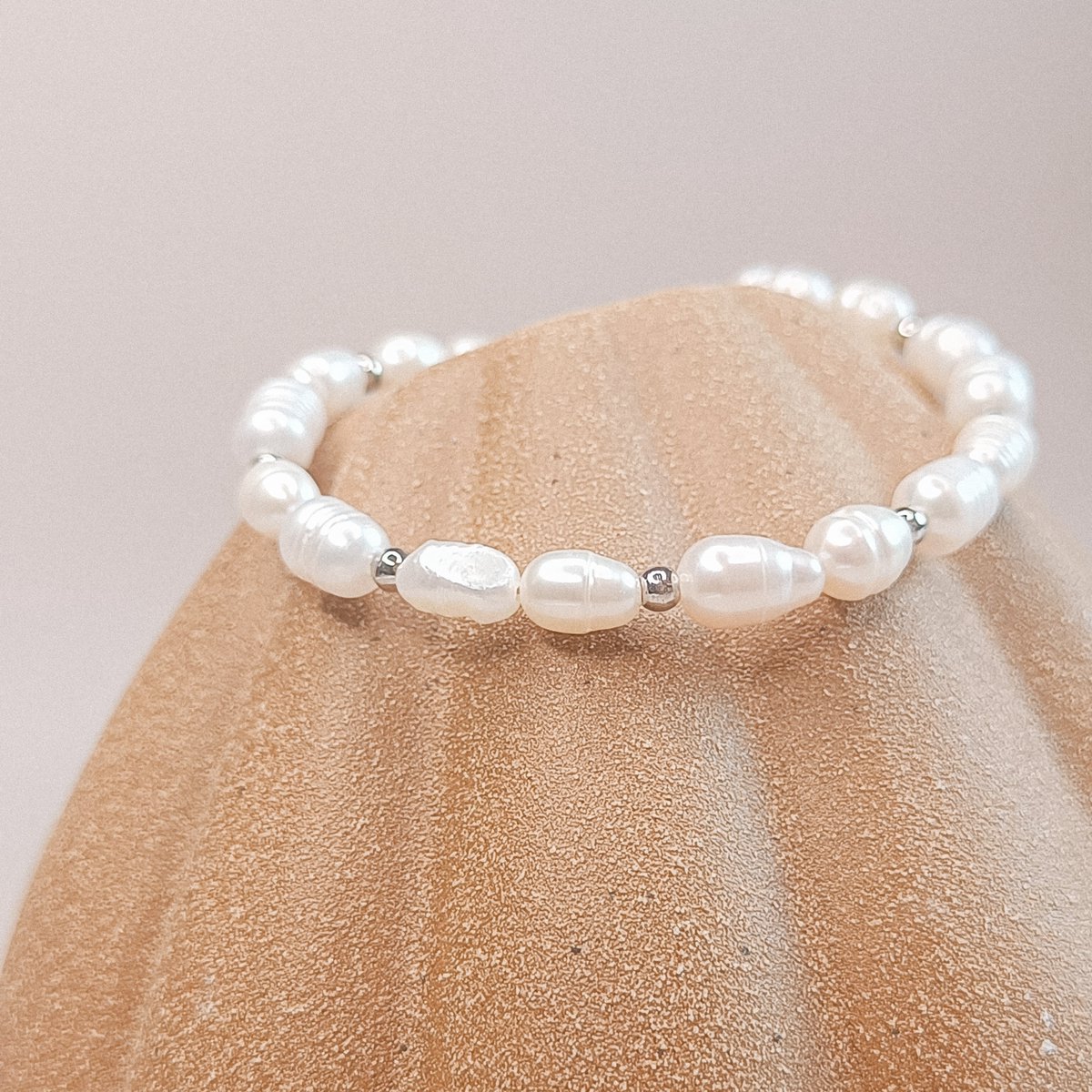 Ava & Imber | Classy Parel Armband Zilver | Zilveren Parelarmband