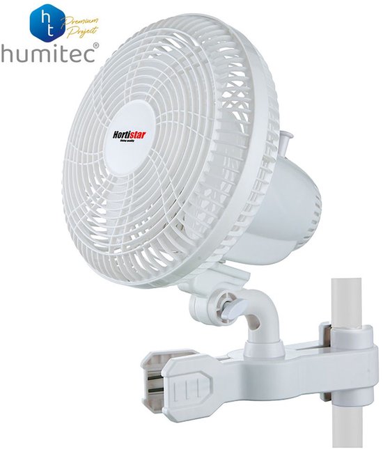 Clipventilator 20 cm Hortistar Monkeyfan – Compact, Stil, Oscillerend, 20W Ventilator met Clip voor Kleine Ruimtes