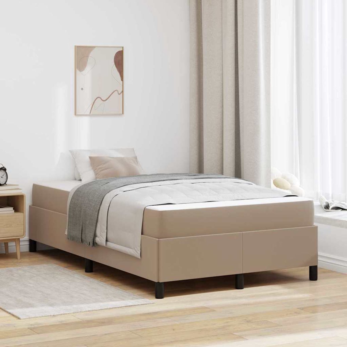 Tweepersoonsbed | Dubbelbed | Volwassenenbed | Bedframe met matras Cappuccino 120 x 190 cm Kunstleer