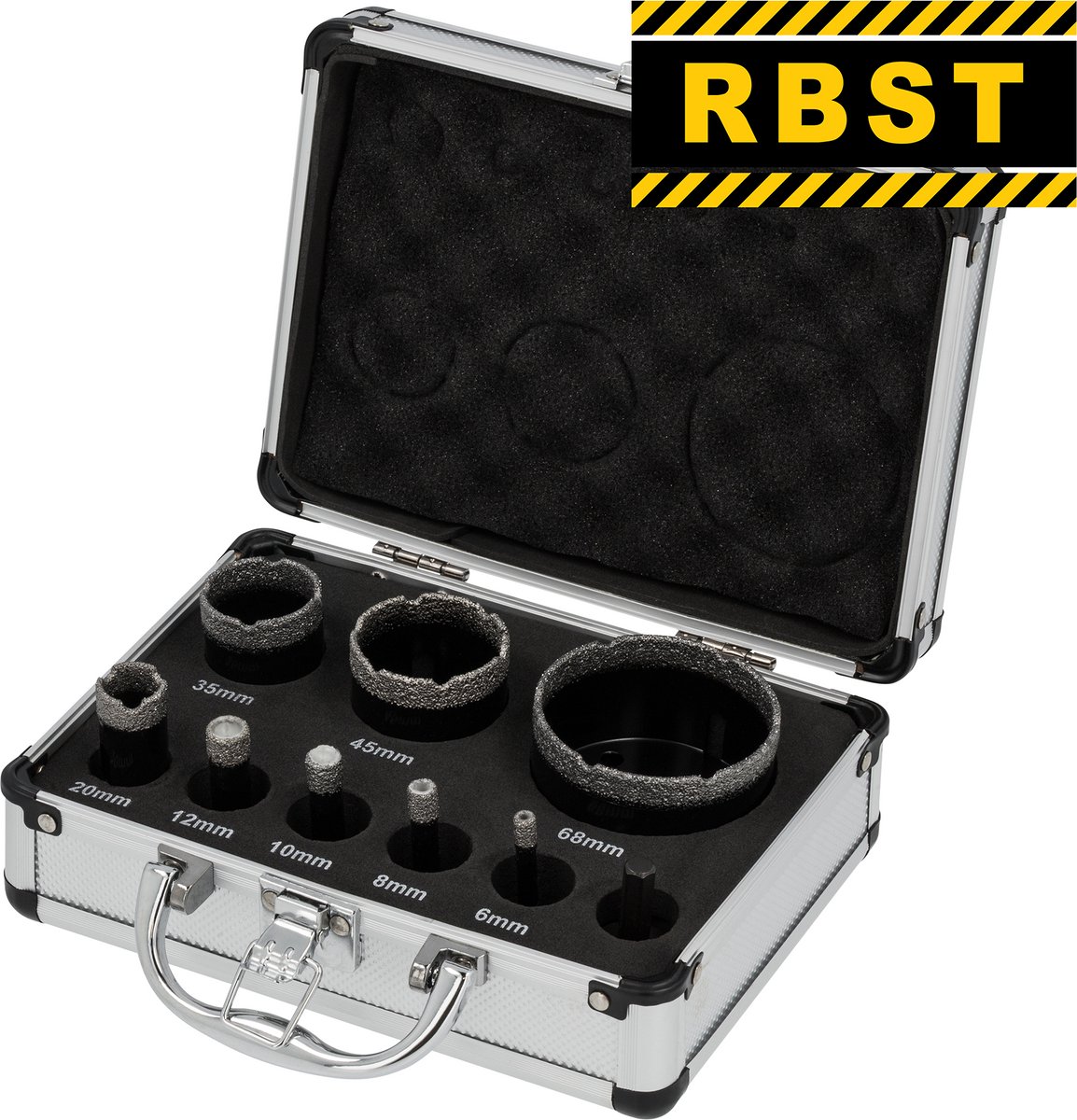 RBST Diamantborenset - 9 delig - M14 - In Koffer - 6/8/10/12/20/35/45/68mm