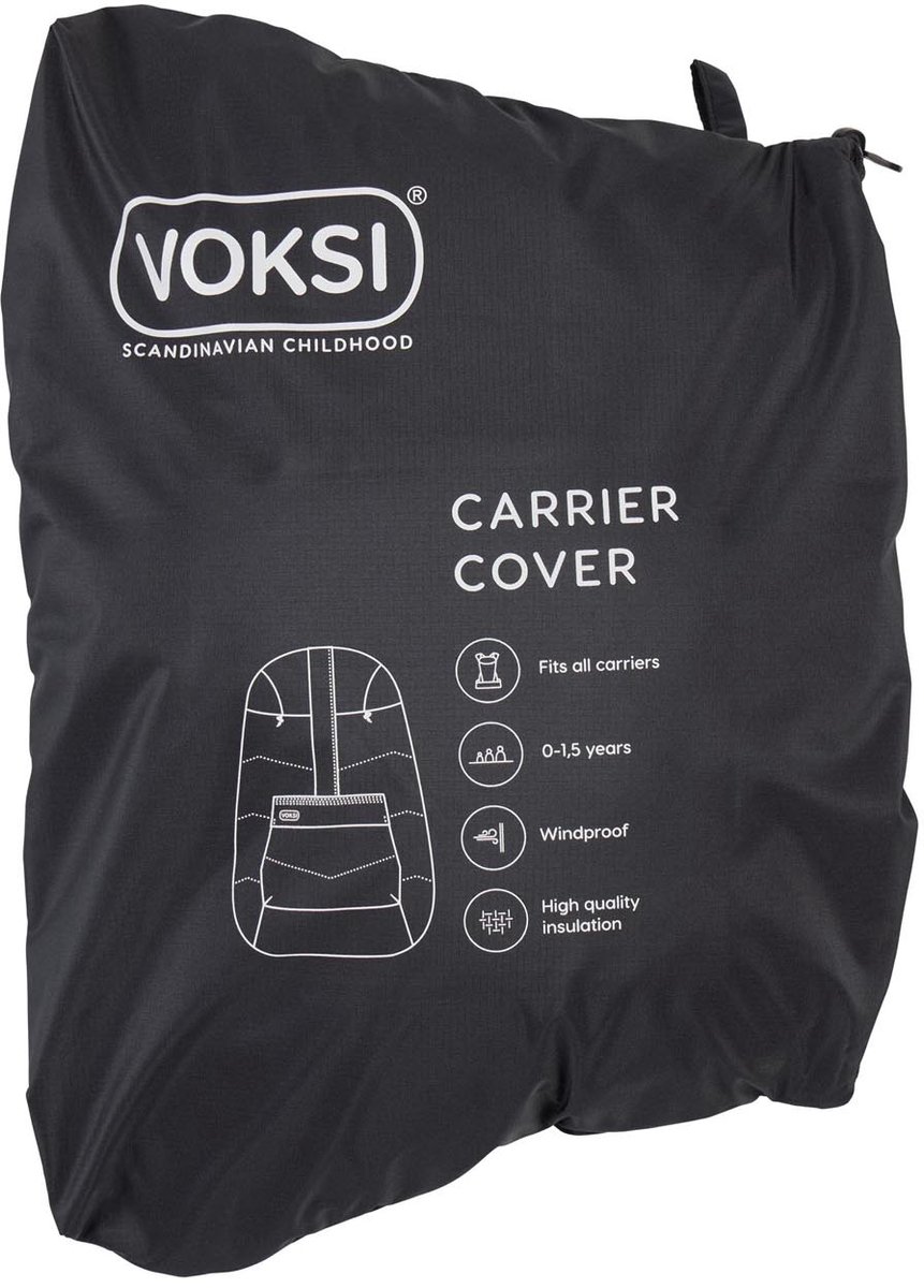 Voksi Draagzak Cover - Universele draagzak cover - Wind-regenhoes voor draagzak - Draagzak accessoire - Black