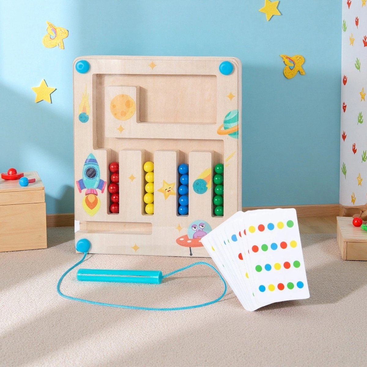 Magnetisch Kleuren Sorteerspel – 4-Kleuren Puzzel met Magneetpen