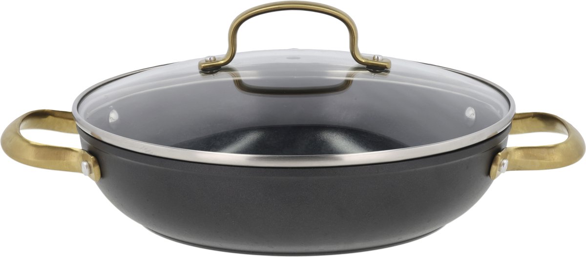 HOLM Brasserie Hapjespan met keramische anti-aanbaklaag Dia 26 x 6,4 cm 2,6 liter Zwart