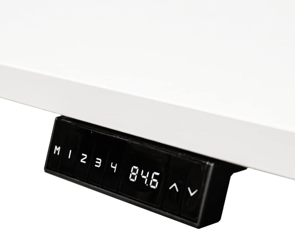 Elektrisch Verstelbaar Bureau – 140 x 80 cm – Ergonomisch Zit-Sta Bureau – Kantoor & Thuiswerk – Zwart/Wit – Eén Lade – Hoogwaardig Houten Tafelblad NoviHome