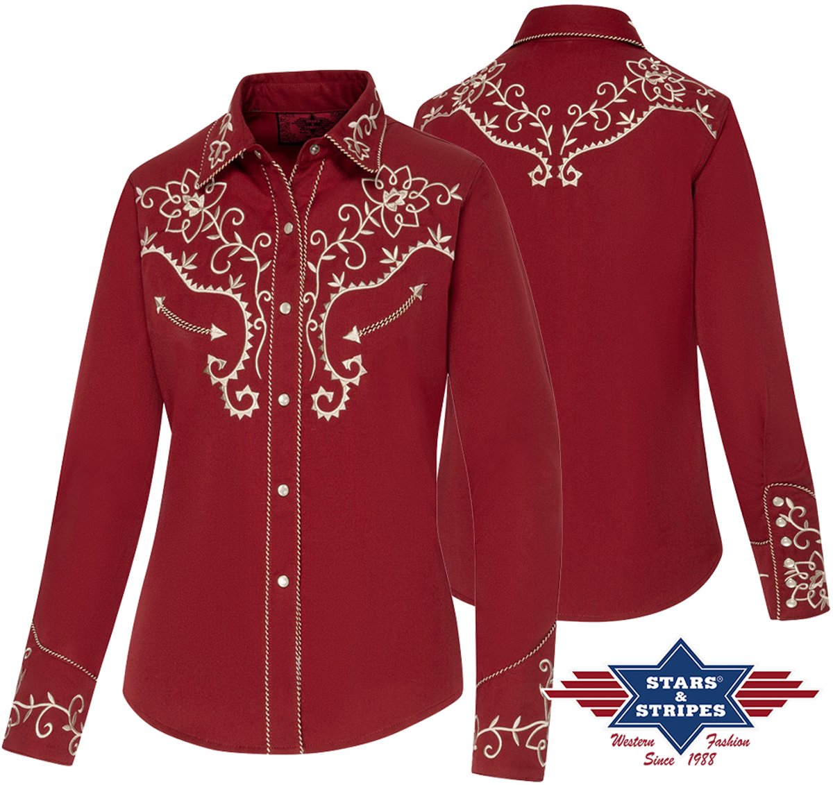 Dames Western Blouse Ruth Stars&Stripes XXL
