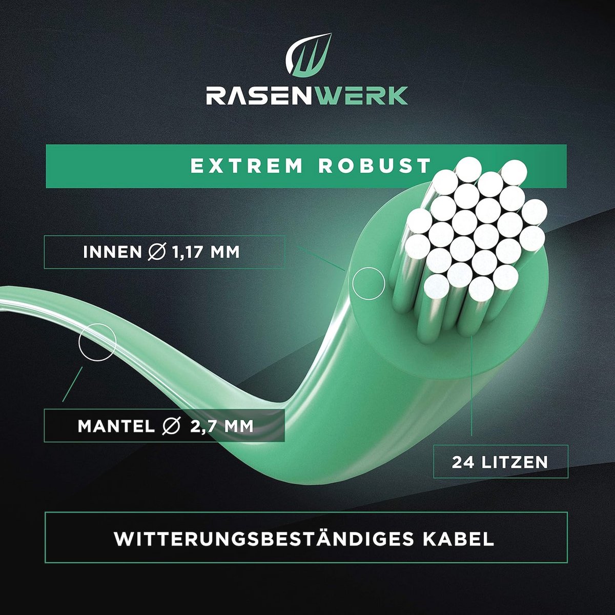 Universele Begrenzingskabel voor Robotmaaiers Ø2,7mm - 100m - afbeelding 2