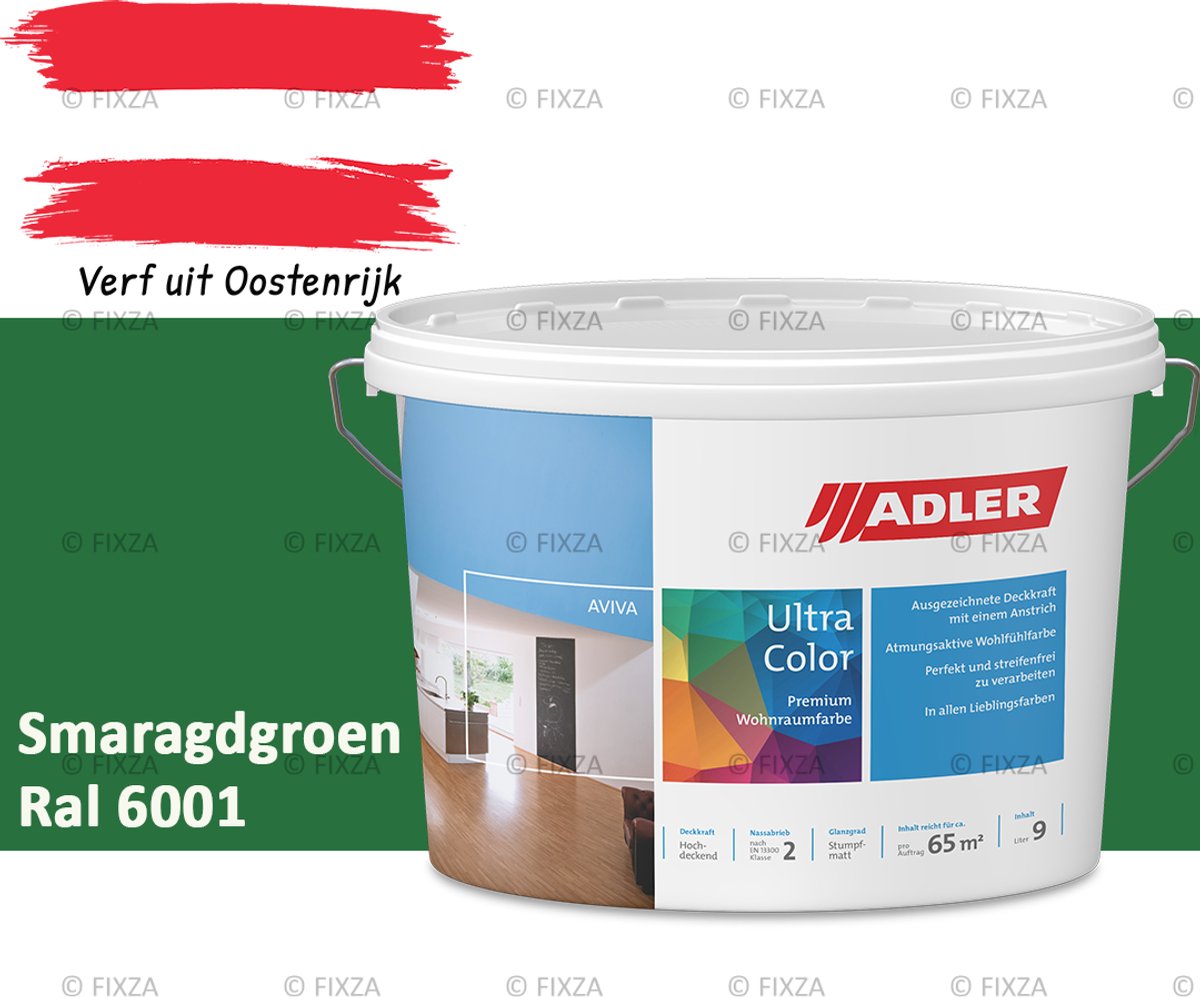 ADLER Aviva Ultra-Color SD Muurverf – Premium Matte Binnenmuurverf met Smart-Dry Technologie – Streeploos & Hoge Dekking – Smaragdgroen – 1 Liter