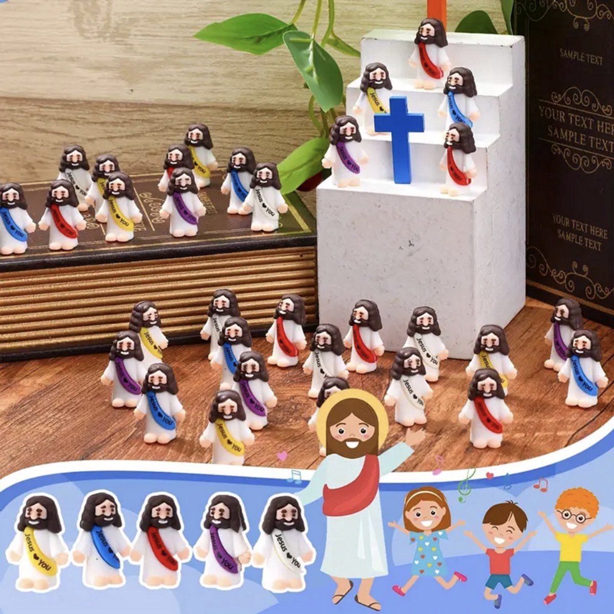 15 Mini Jezus Figuren – Unicorn Geschenkdoos voor Pasen en Kerst — cadeau in Spellen & Speelgoed - foto 5