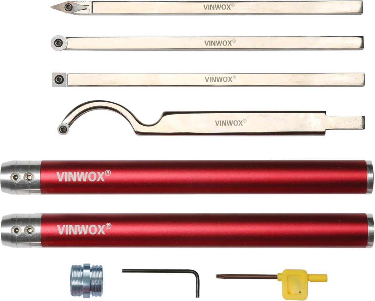 4-delige Carbide Hout Draaibank Tool Set - Inclusief Ruwer, Finisher, Detailer en Zwaan Hals Hollower