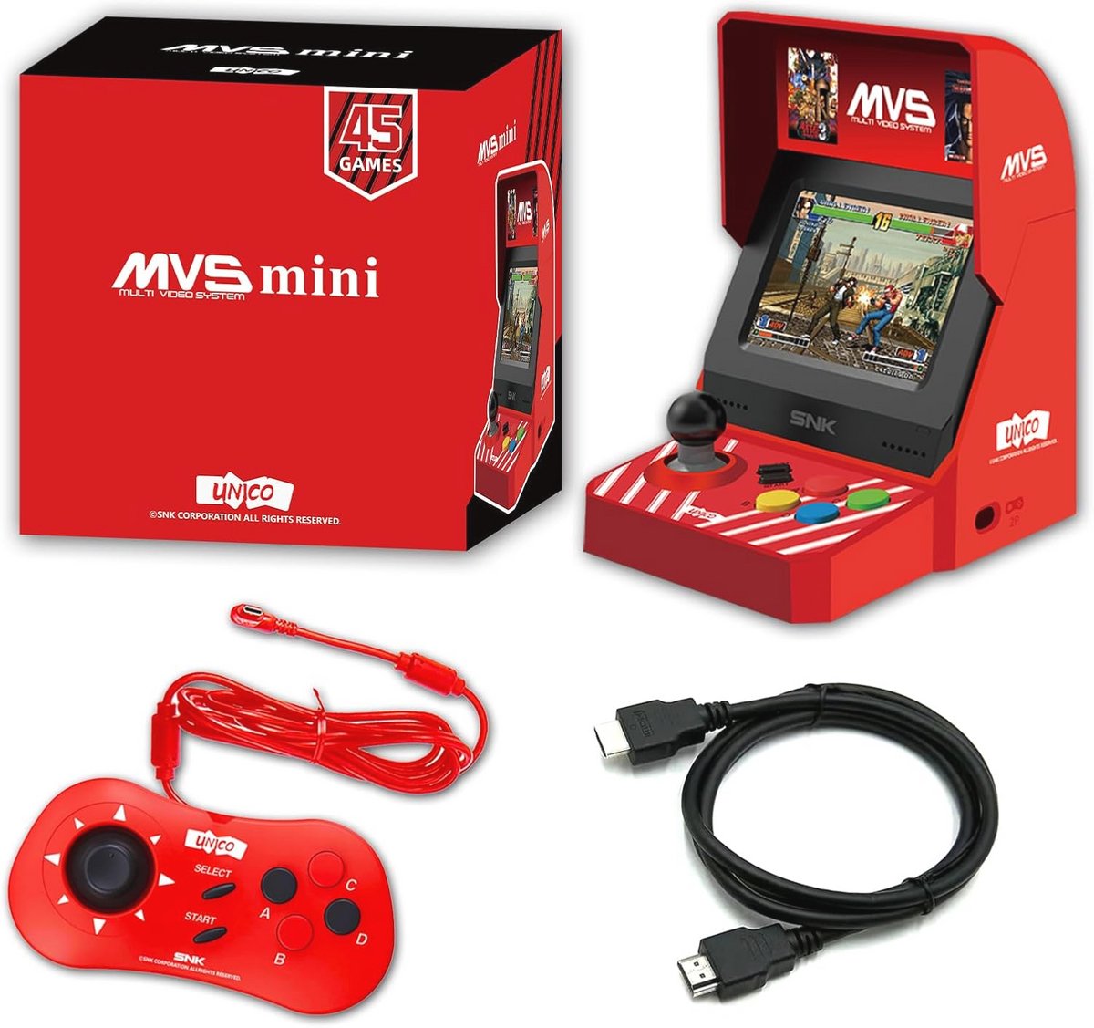 Mini Arcade Controller met 45 Gelicentieerde Spellen - HDMI Inclusief