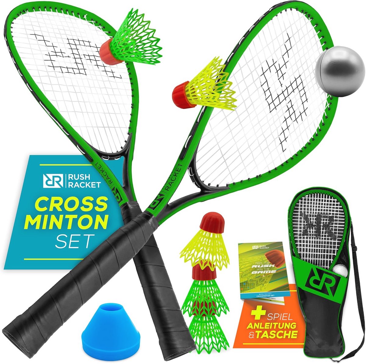 5-delige Badmintonset - Crossminton Racket Set voor Snelle Actie en Training