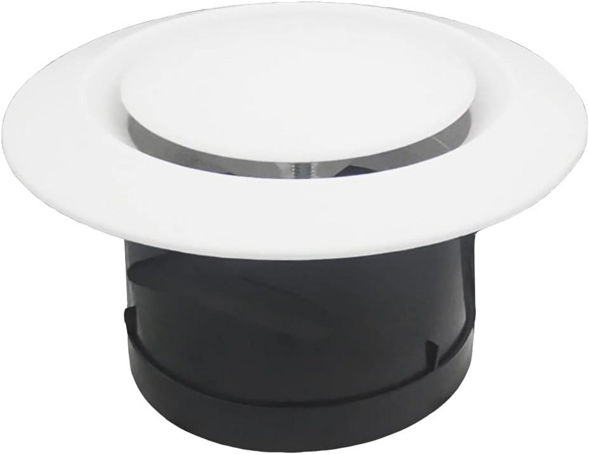 Verstelbaar Afvoerluchtrooster 100 mm - Wit - Voor Ventilatiesystemen - 4 Inch