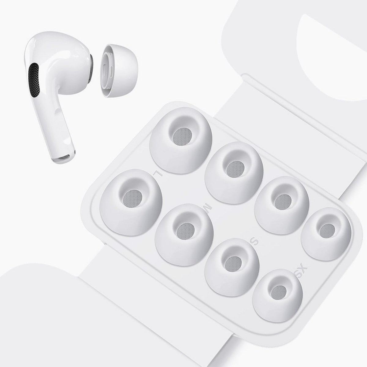 Siliconen Oordopjes voor AirPods Pro 2 - Geluidsreductie, Antislip, Zacht - 4 Paar Reserve Opzetstukken (XS/S/M/L)