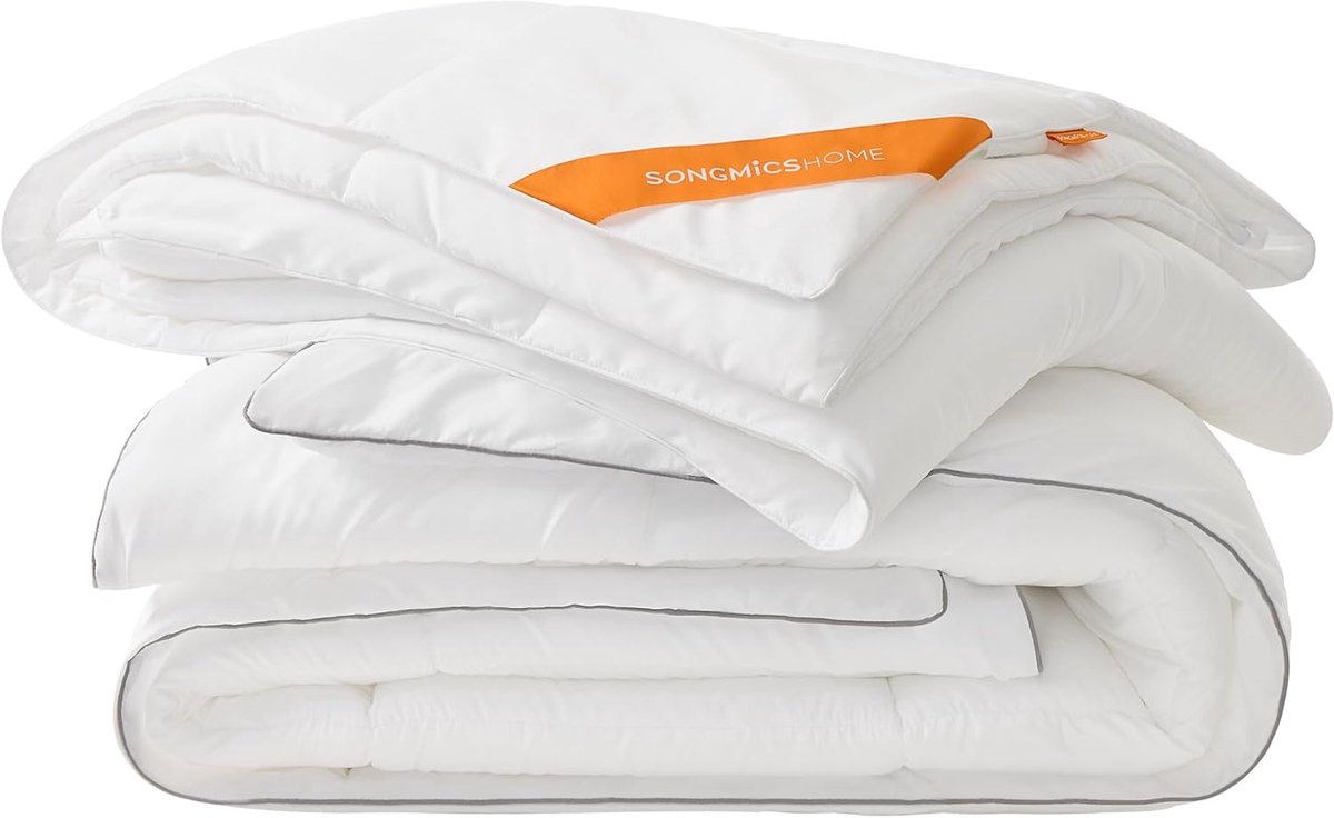 SONGMICS HOME - 4 seizoenen dekbed - 240x220 - lits-jumeaux - zomerdekbed 150 g/m² en een winterdekbed 350 g/m² - samen dekbed 500 g/m² - wit