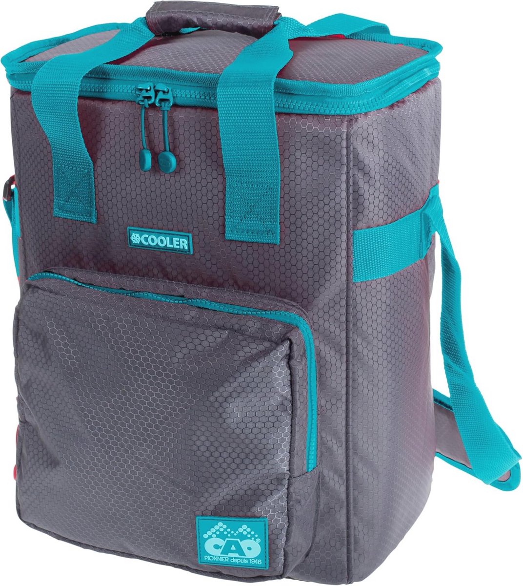 Koelbox Grijs/Rood, 20 L, 28 x 19 x 36 cm - Duurzaam en Compact