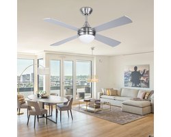 Moderne plafondventilator met LED-verlichting en afstandsbediening - Energiezuinig en Stil