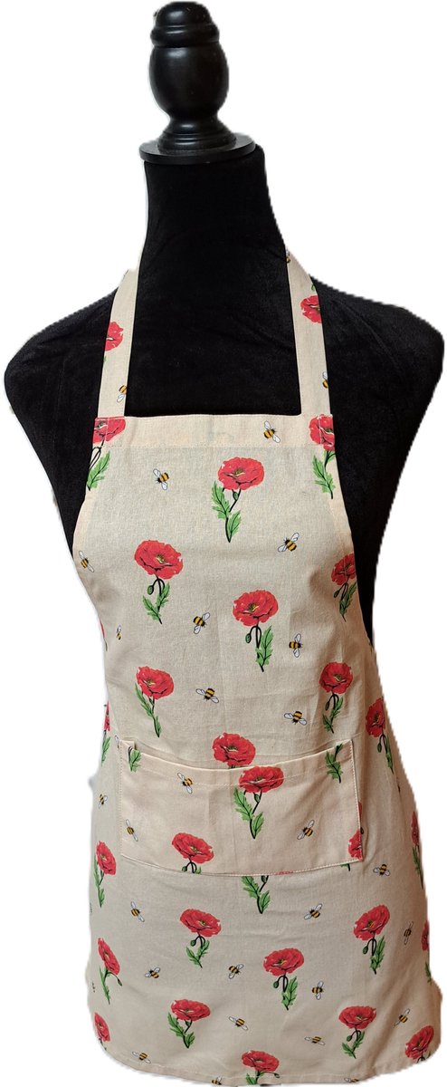 Kinderschort - Klaproos - Bloem - Bijen - Keukenschort - Cadeau voor kind - Kerst cadeau-