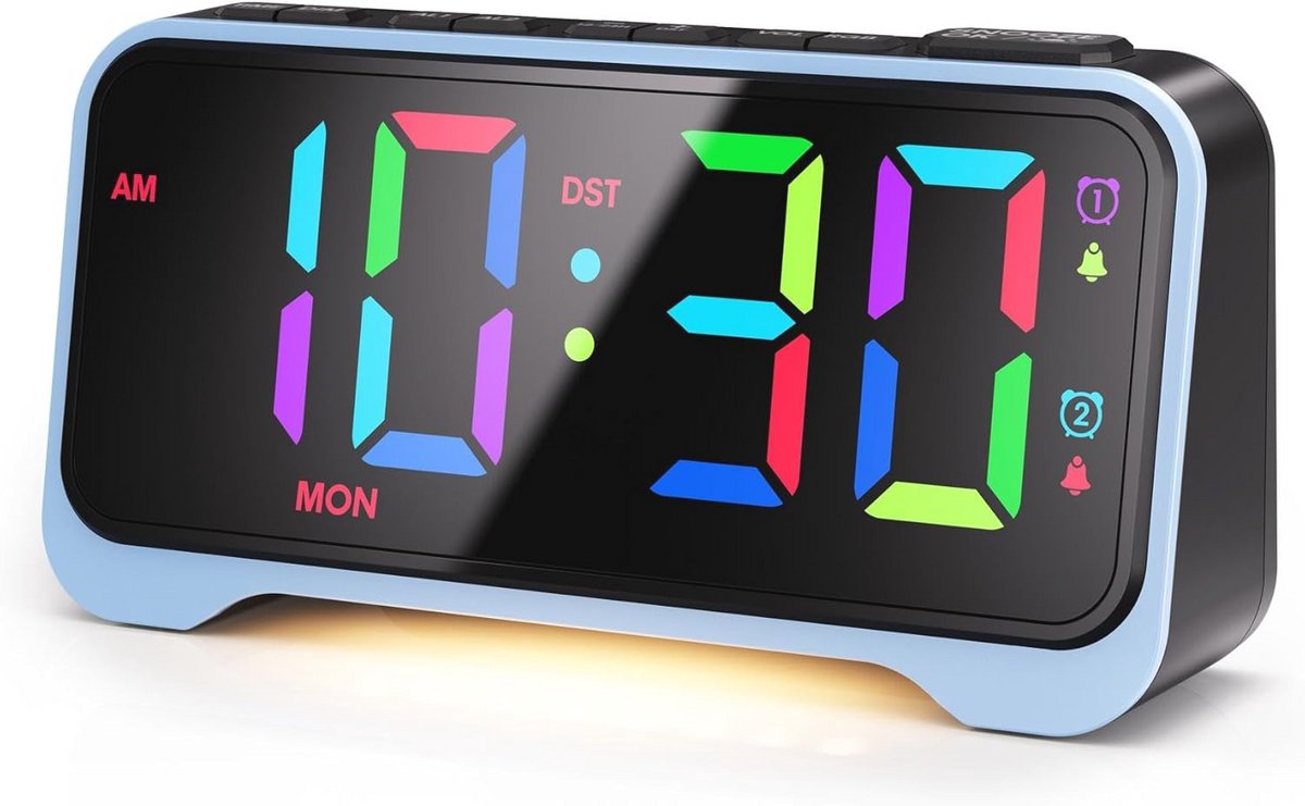 Digitale wekker met RGB kleurverandering en groot LED-display