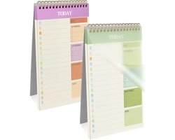 2pc Weekly Planner - A5 Sheets - Weekly Daily Planner - To Do List Pad - 52 Sheets - Tear-off Paper - Double-Sided Writing - Undated Daily Planner