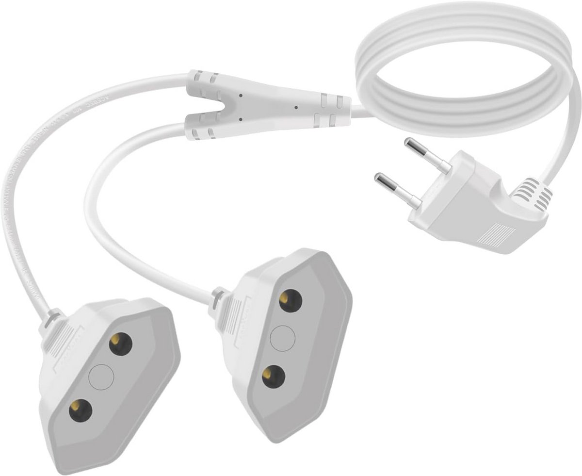 Euro Plug 2-in-1 Verlengkabel 2,5A 250V Voor Huishoudelijke Apparaten