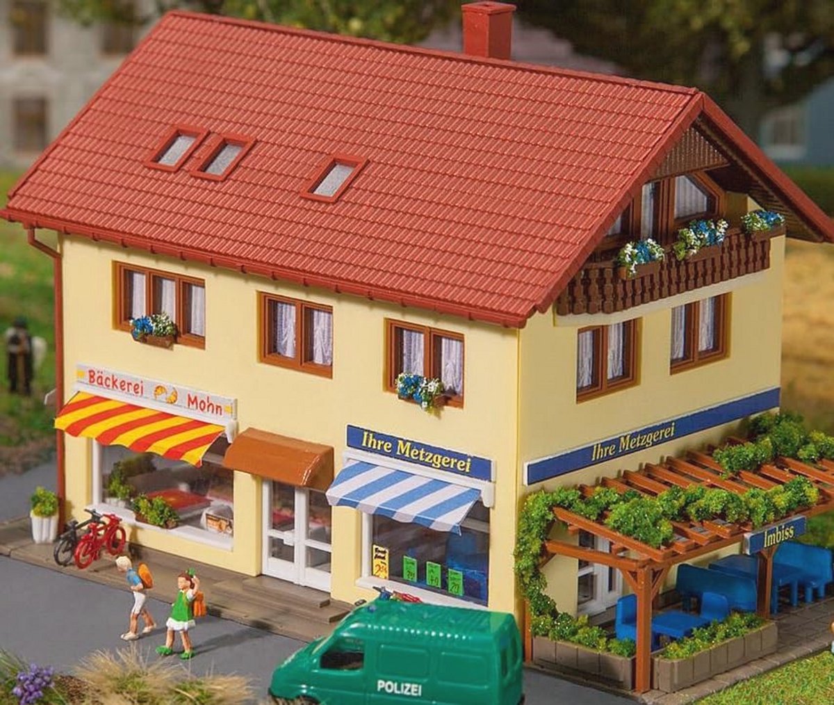 Modelbouwset Slagerij en Bakkerij - 179 Onderdelen - 114x73x76 mm - Modelspoorbaan Accessoires