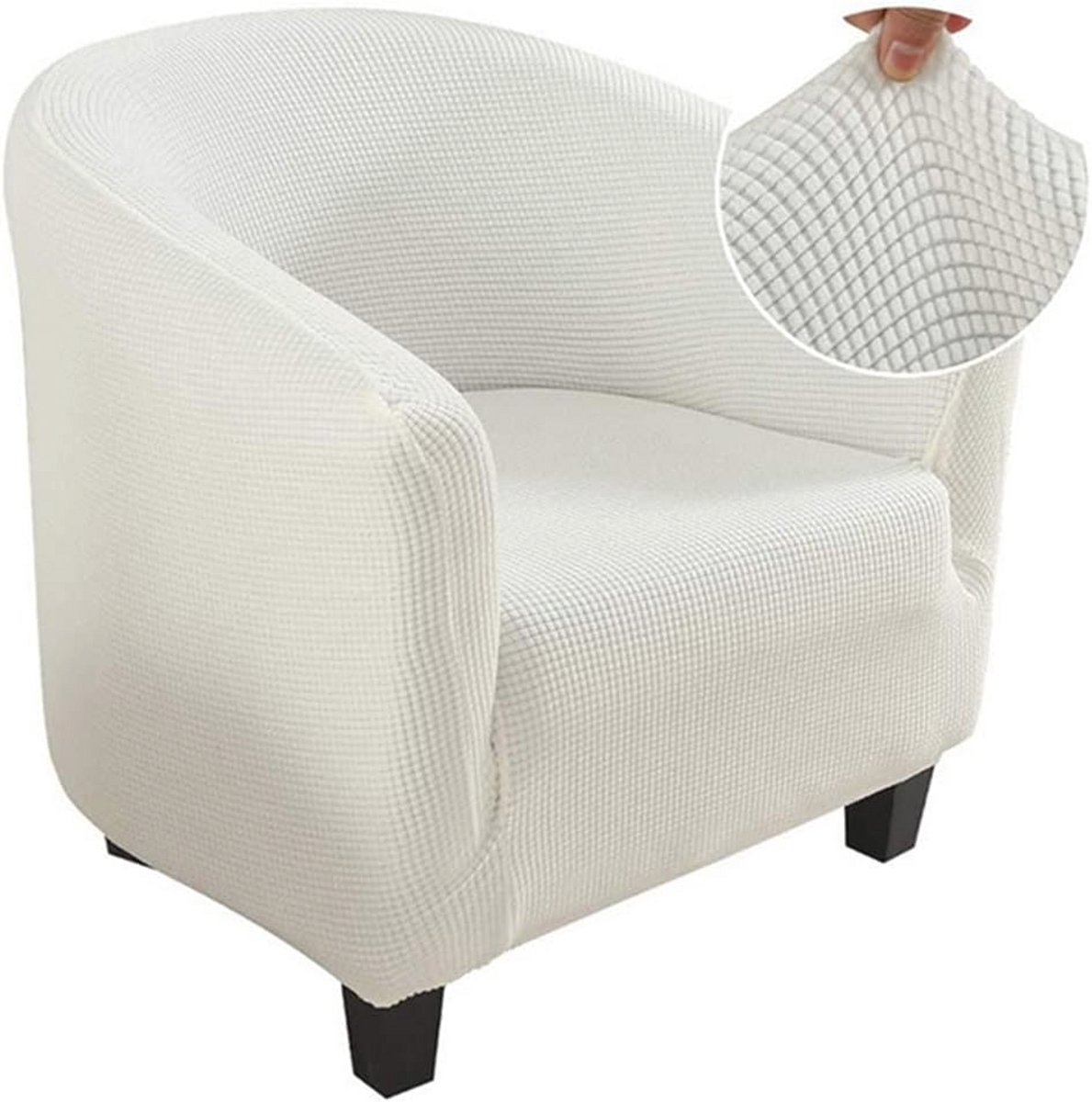 Club-stoelhoezen voor fauteuils - 2 Stuks, Hoge Stretch, Witte Meubelbeschermer