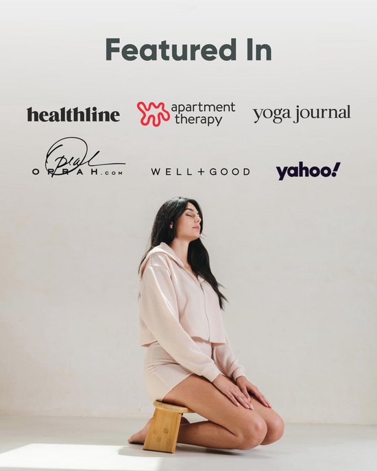 Ergonomische Opvouwbare Meditatiebank voor Zen-Meditatie en Yoga - Bamboe met Zacht Kussen van Merkloos — afbeelding 3