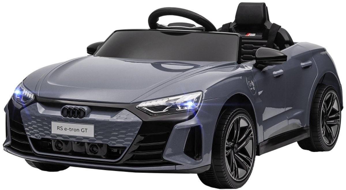 Audi RS E-tron GT Gelicenseerd, Elektrische Auto met Ouderbediening, Zachte Start en Veiligheidsgordel, Muziek en LED Verlichting, 4 Verende Wielen, Perfect Cadeau 3-5 Jaar