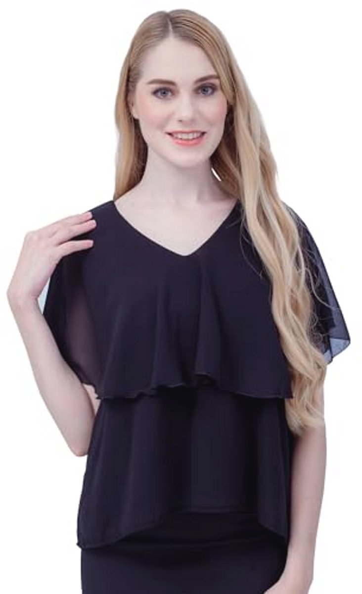 Borstvoedingsblouse Chiffon V-hals met Ritssluiting - Elegant en Casual