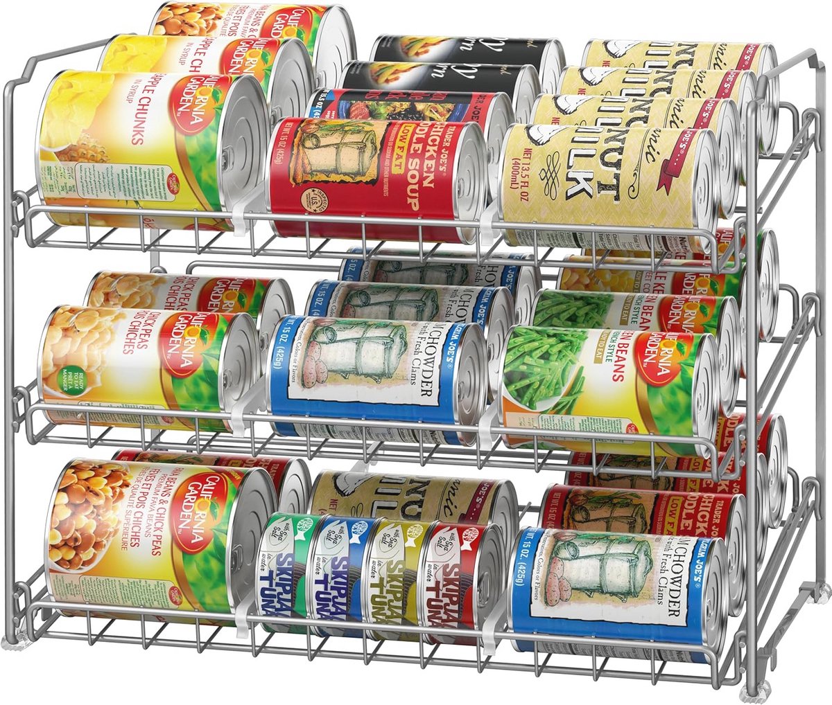 Stapelbaar Blik Rack voor Organisatie in Keuken - Zilver