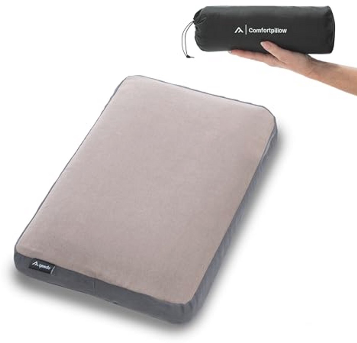 Compact Memory Foam Campingkussen voor Reizen – Comfortabel Reiskussen voor Auto, Trein en Vliegtuig