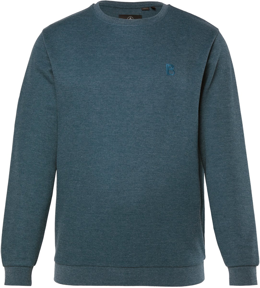 Boston Park - Heren - Sweatshirt ronde hals Flatback - Donker dennengroen - Maat 52+