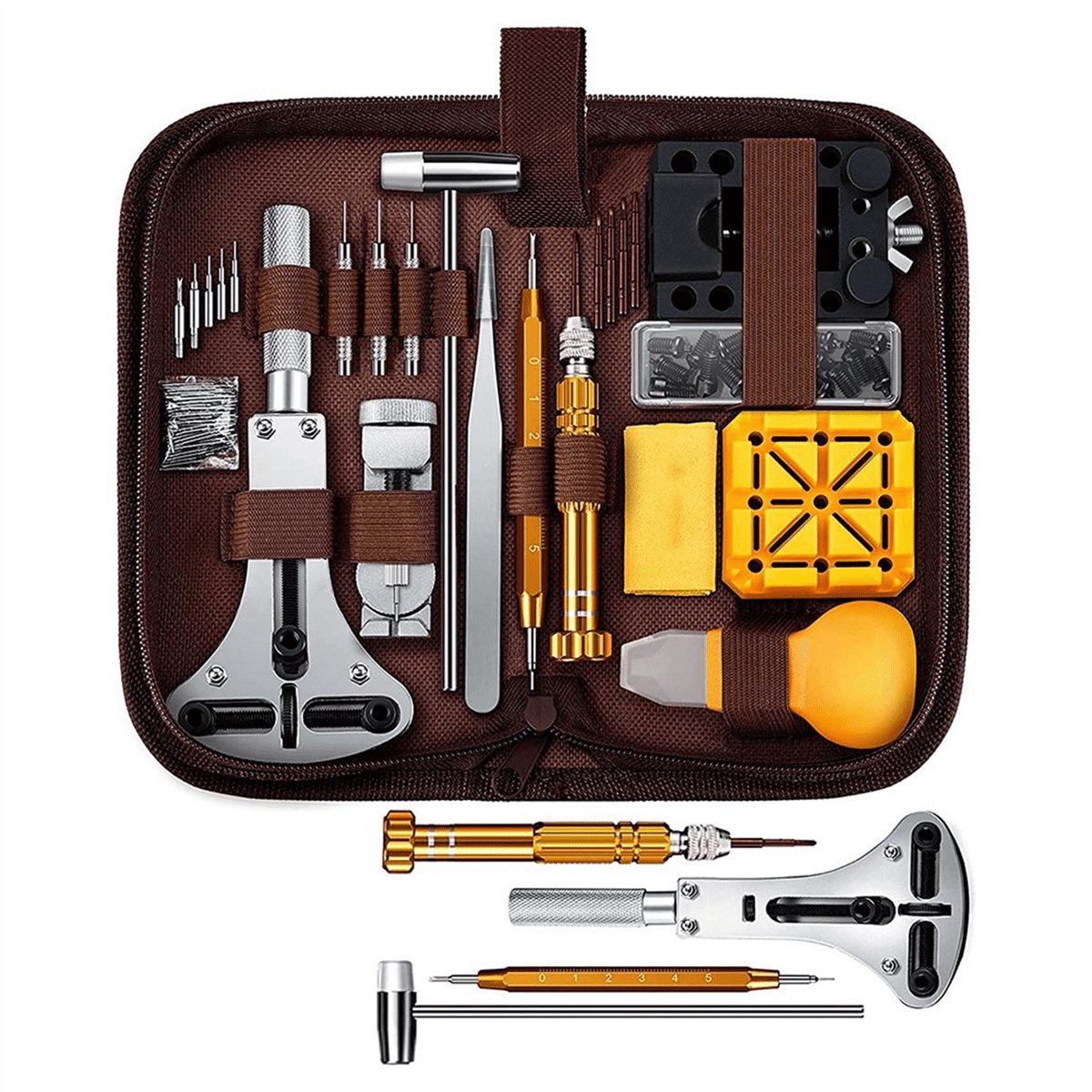 Draagbare multifunctionele horlogegereedschapsset - Een horlogereparatieset met 149 gereedschappen.