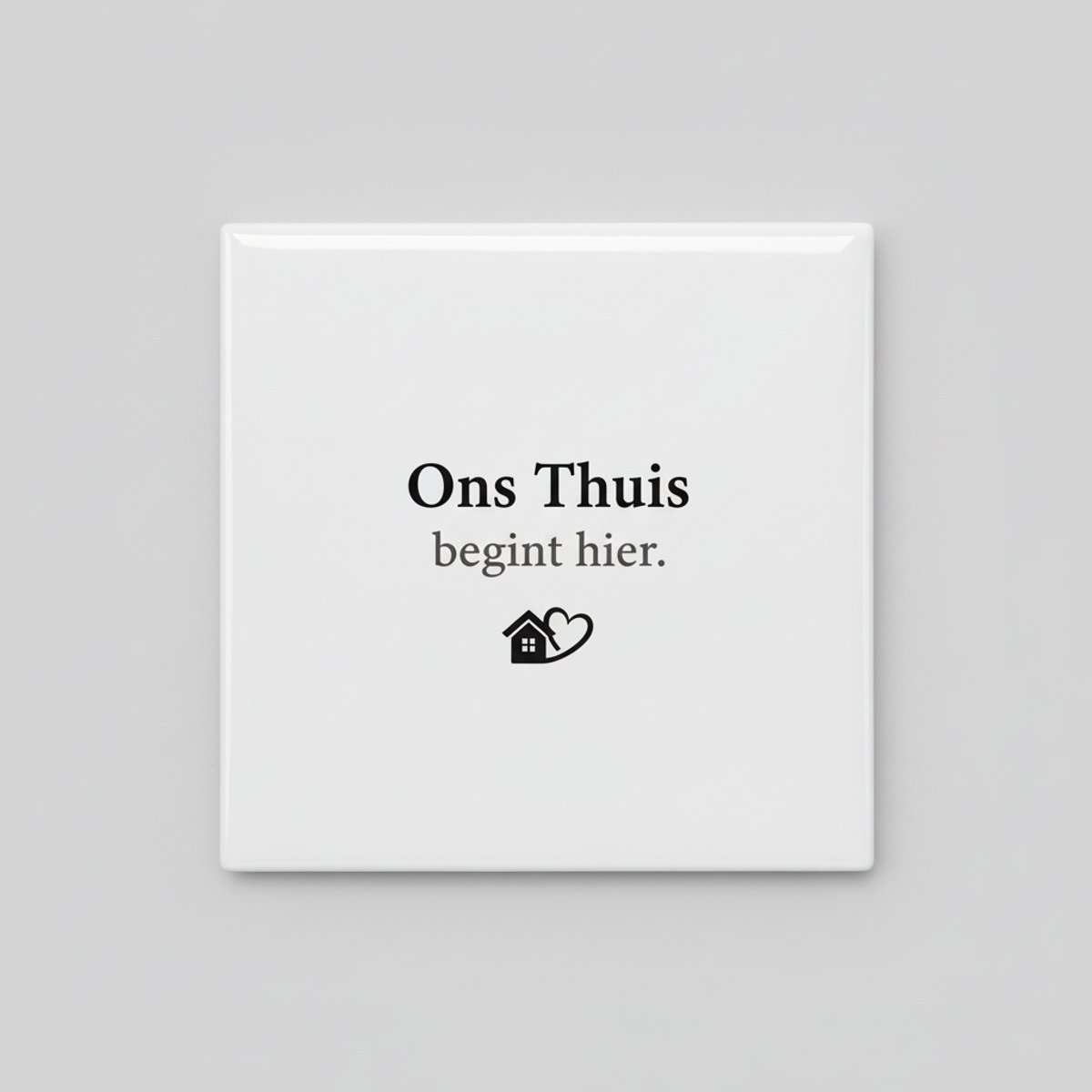 Nevolis Ons Thuis Begint Hier Keramische Tegel – Gezellige Huis Quote Wanddecoratie – 15 x 15 cm Multi Color