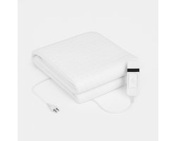 Xiaoda elektrische deken 1 persoons warmte onderdeken 3 standen 60Watt automatische uitschakeling overhittingsbescherming 150x80cm wit
