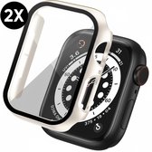 Étui pour Apple Watch Series 4 / 5 / 6 / SE / SE 2 / SE 3 - 44 mm Protecteur d'écran - 2 Pièces - Coque Rigide Intégrale - Starlight