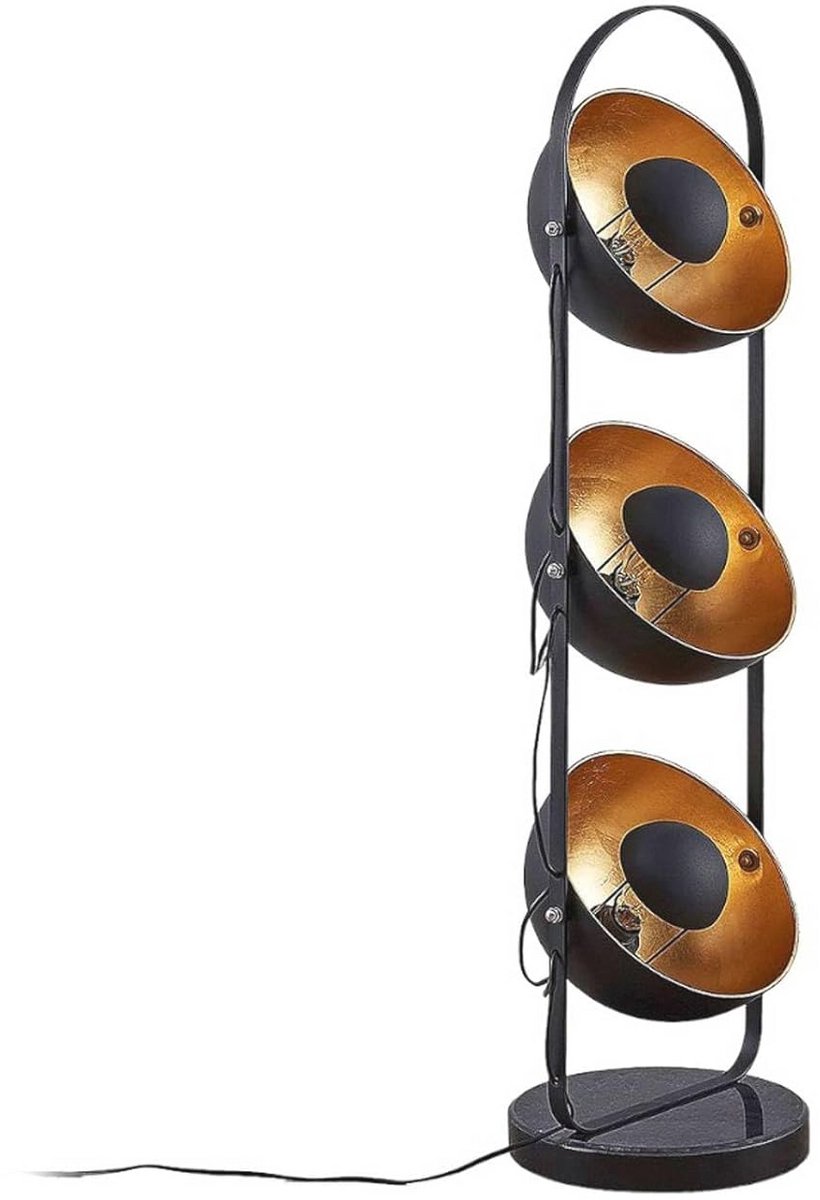 Moderne zwarte vloerlamp met verstelbare kap voor woonkamer of eetkamer