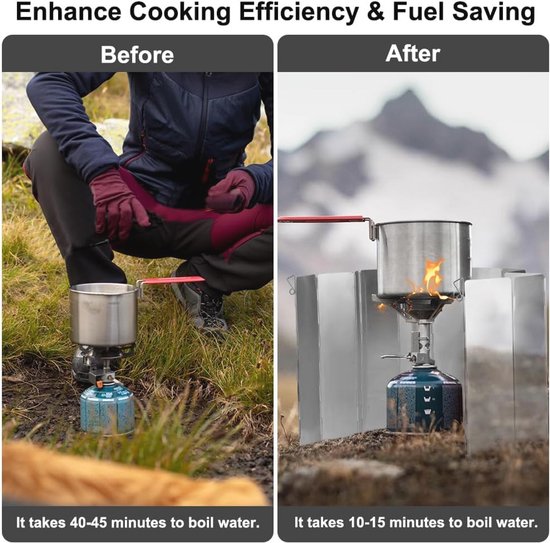 Outdoor Camping Voorruit - Opvouwbare Aluminium Bescherming voor Gasfornuis van OutDoor — afbeelding 4