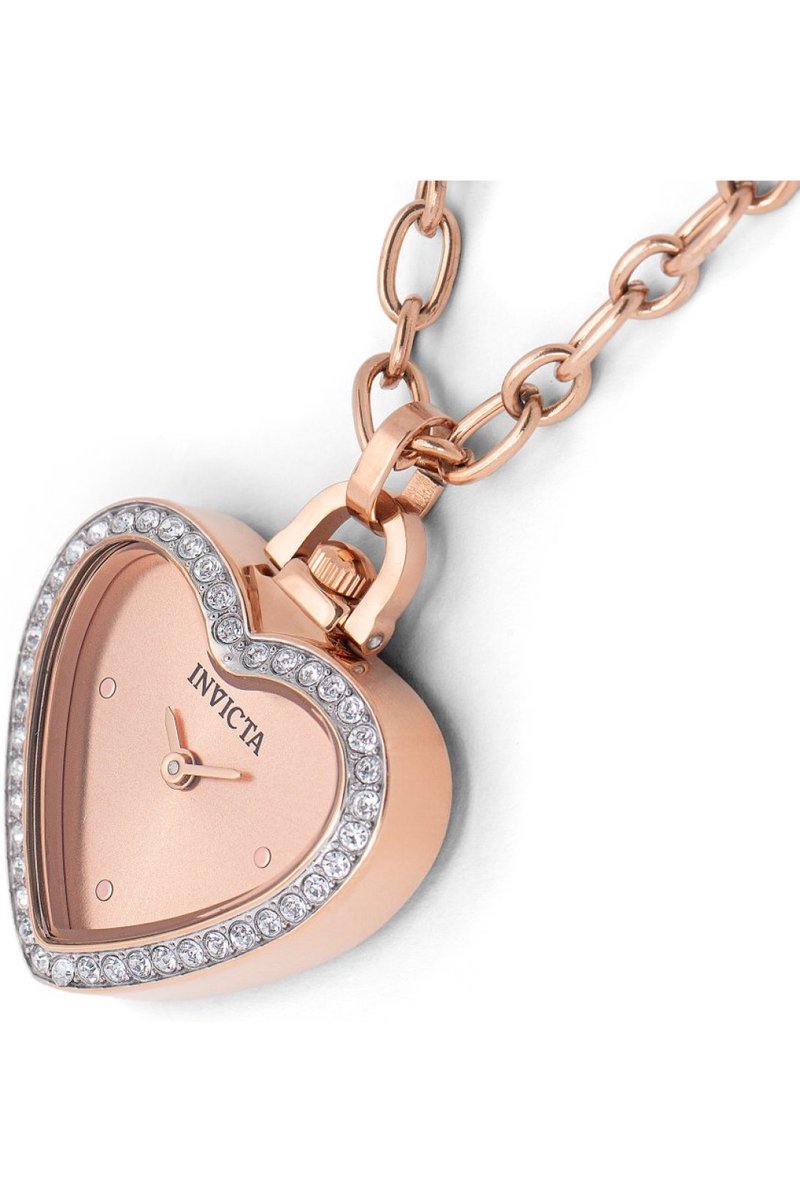 Invicta Mini 49939 Dames Horloge - Waterdicht - Analoog - Quartz Uurwerk - Roestvrij Staal met rosegouden Wijzerplaat - 27mm