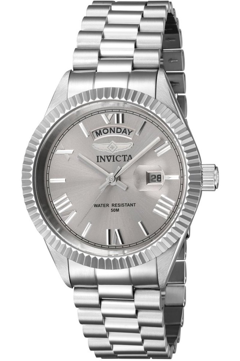 Invicta Specialty 43938 Heren Horloge - Waterdicht - Analoog - Quartz Uurwerk - Roestvrij Staal met beige Wijzerplaat - 40mm