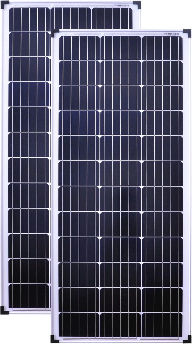 100 Watt Mono Zonnepaneel - 2 Stuks Zonnepanelen voor 12V-24V systemen