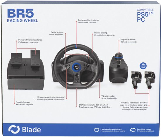 PS5 BR5 Wheel - Zwart - 25,5 cm - 270º — afbeelding 5